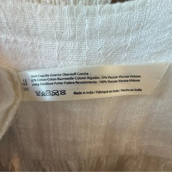 Free People FP One Dress Size S White Santorini Gauze Maxi Tiered Smocked - Picture 6 of 7